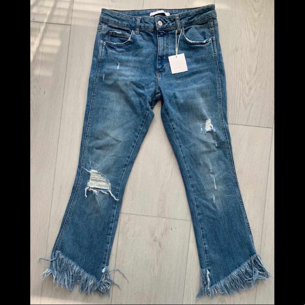 Zara Ripped Jeans (ripped/frayed bottoms)